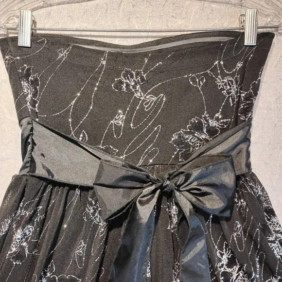Eclipse Women's Black & Silver Glitter  Strapless Evening Dress Size XS - Picture 6 of 12